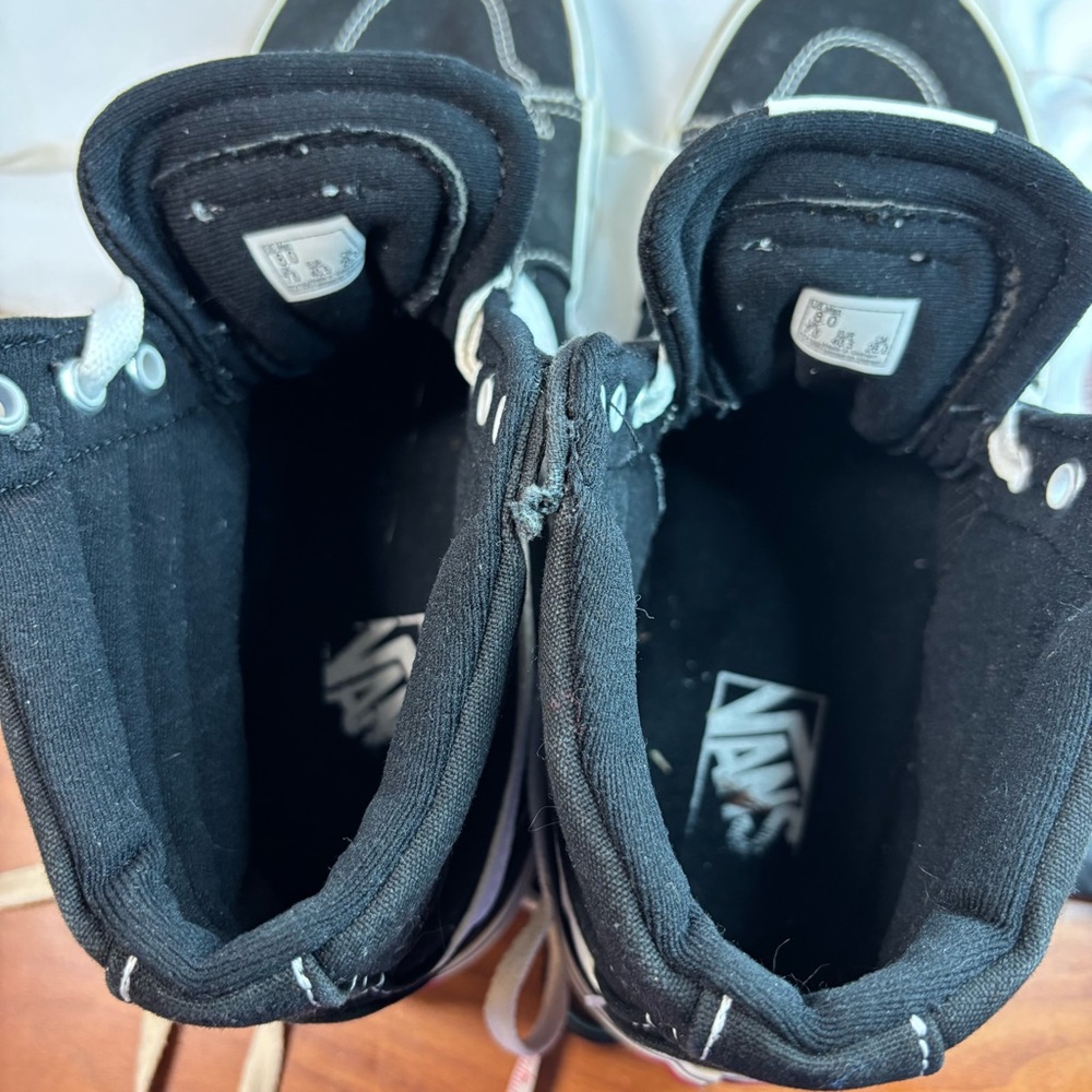 VANS "Off The Wall" Mens Hi Top Sneakers, Black/White, Size 8 - Picture 8 of 9